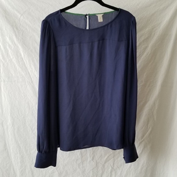 J. Crew Tops - J. crew | Navy 100% silk blouse